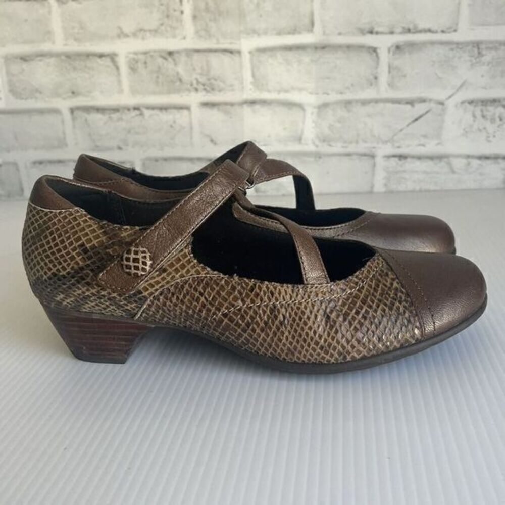Aravon By New Balance Portia Shoes Women's 9 Mary Jane Comfort Brown Leather‎
